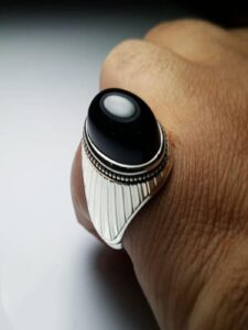 A men's ring with a distinctive design
